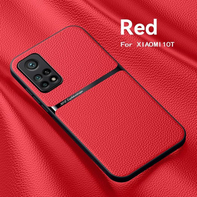 Xiaomi Mi 10T Pro Luxus Leder Hülle mit magnetischer Autohalterung in Rot - Bild 1