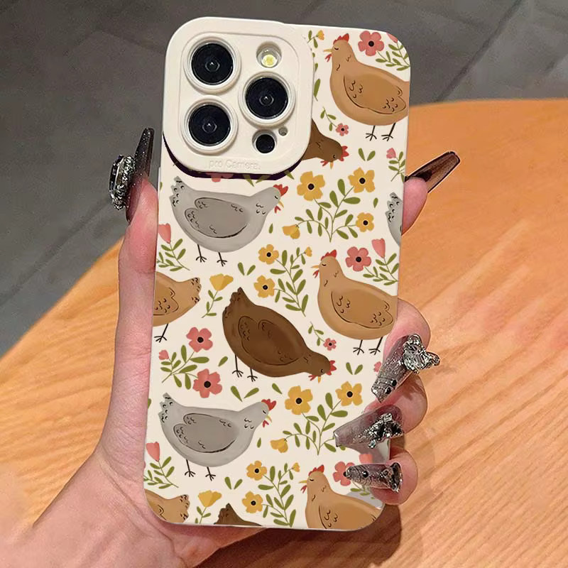Handyhülle mit Hühner-Blumen-Muster für Samsung Galaxy S26 S25 Ultra S24 Plus S23 FE S22 A56 A55 A54 A53 A36 A35 A34 5G in Multicolour - Bild 3