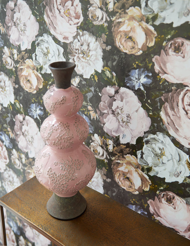 Clarke & Clarke Tapete Floretta Botanical Floral in Pink und Anthrazit - Bild 2