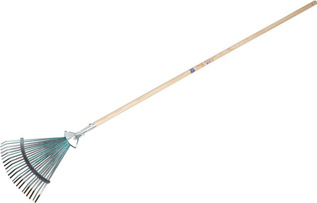 LUX-TOOLS Laubbesen mit Flachzinken aus verzinktem Stahl und Kiefernholz - Bild 1