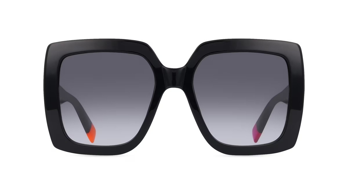 Furla FULSFU685 Sonnenbrille, Vollrand, Quadratisch, Kunststoff, Unisex, Schwarz, Grau - Bild 1