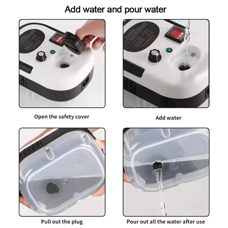 OUIO Tragbarer Handdampfreiniger in Weiß mit Bürstenköpfen für Küche und Auto - Bild 3