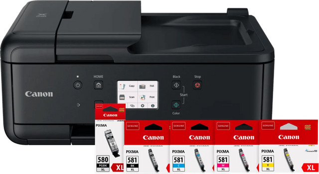Canon PIXMA TR7650 Inkjet-Multifunktionsgerät mit Wi-Fi und XL-Patronen-Ersatzset in Schwarz - Bild 1