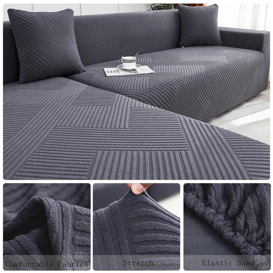 Airldianer Elastische Jacquard-Sofahülle für 1-Sitzer, Staubdichte Schutzbezüge aus Polyester, Unifarben, Breite: 90-140 cm - Bild 3