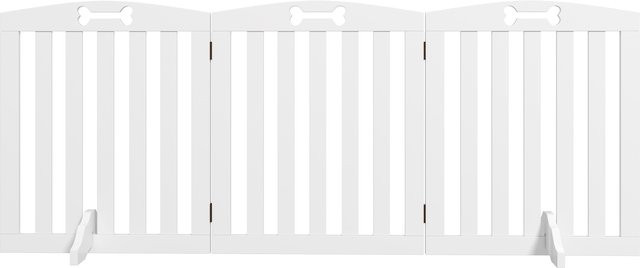 PawHut Hundegitter 3-teilig weiß MDF B/H/L: 155 x 61 x 30 cm - Bild 1