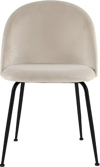 Vente-unique Stuhl Melbourne in Beige aus Samt mit mattem Finish, Breite: 50 cm - Bild 1