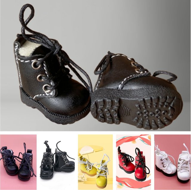 Tilda Puppe Stiefel, Zubehör, Leder, Schwarz - Bild 1