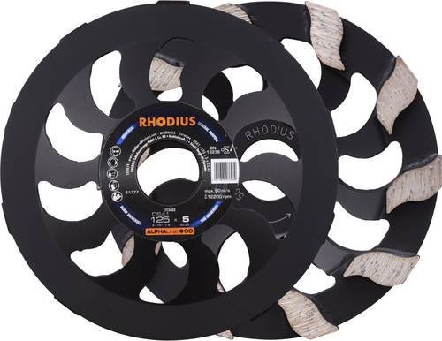Rhodius ALPHAline Diamantschleiftopf DS41 für Beton, Schwarz, Durchmesser: 125 mm, Breite: 5,0 mm, Höhe: 7,0 mm, Bohrung: 22,23 mm - Bild 1