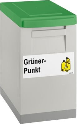 Modul-Sammelbox WSB Nord Sued, grau mit grünem Klappdeckel und Griffen, B/T/H: 35,0 x 30,0 x 20,0 cm - Bild 1