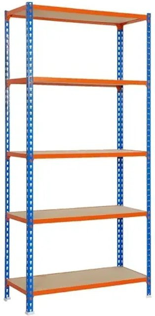 PROREGAL Schwerlastregal Big Muli mit 5 verstellbaren Fachböden, H x B x T: 200 x 120 x 30 cm, Blau-Orange - Bild 1