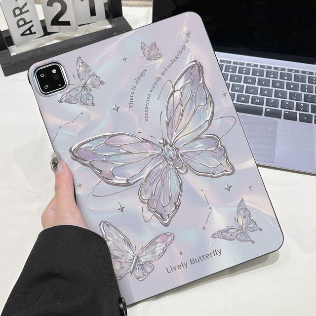 Tablet Hülle mit Katzen- und Schmetterlingsmuster für Xiaomi Pad 7 7 Pro 8 8 Pro Redmi Pad 2 Pad mini Poco Pad in Multicolour - Bild 1