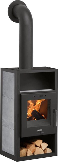 Justus Kaminofen Texas aus Speckstein und Keramik in Schwarz und Grau mit 6 kW Leistung - Bild 1