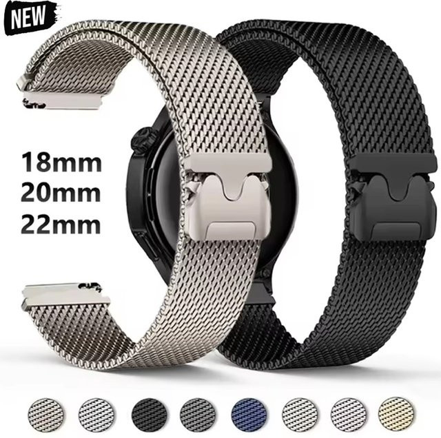 FancyWrist Uhrenarmband Milanaise, Edelstahl, Titangrau, Unisex - Bild 1
