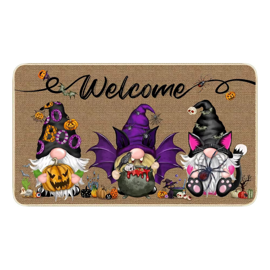 VIKAMA Halloween-Elfen-Fußmatte, schmutzabweisend und rutschfest, Mehrfarbig, B/T: 60 x 40 cm - Bild 4