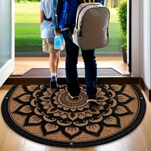 VIKAMA Bodenmatte mit Blumenmuster im amerikanischen Stil, rutschfest und schmutzabweisend, ideal für Eingangsbereich, Badezimmer und Küche - Bild 1