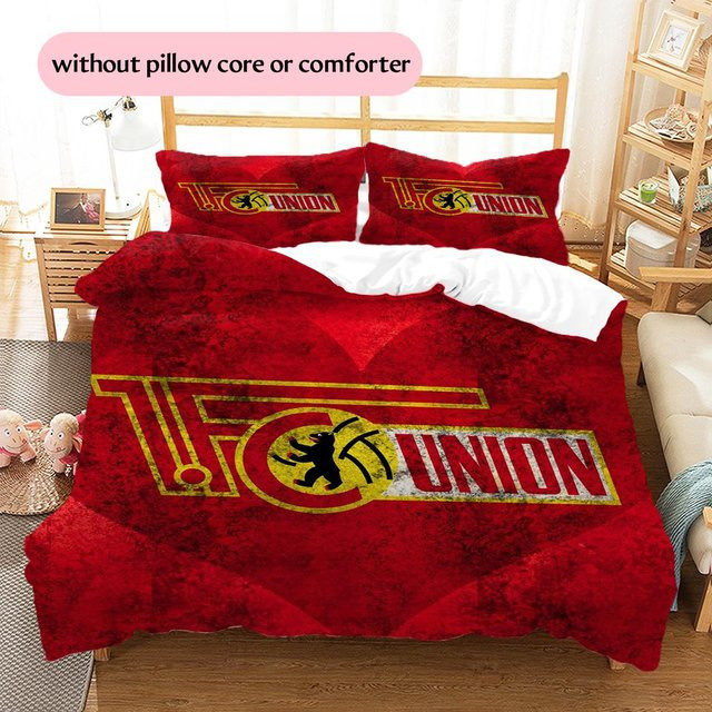 Bettwäsche Set FC Union Berlin mit 1 Bettbezug und 2 Kissenbezügen, Farbe Rot, B/H: 135 x 200 cm - Bild 1