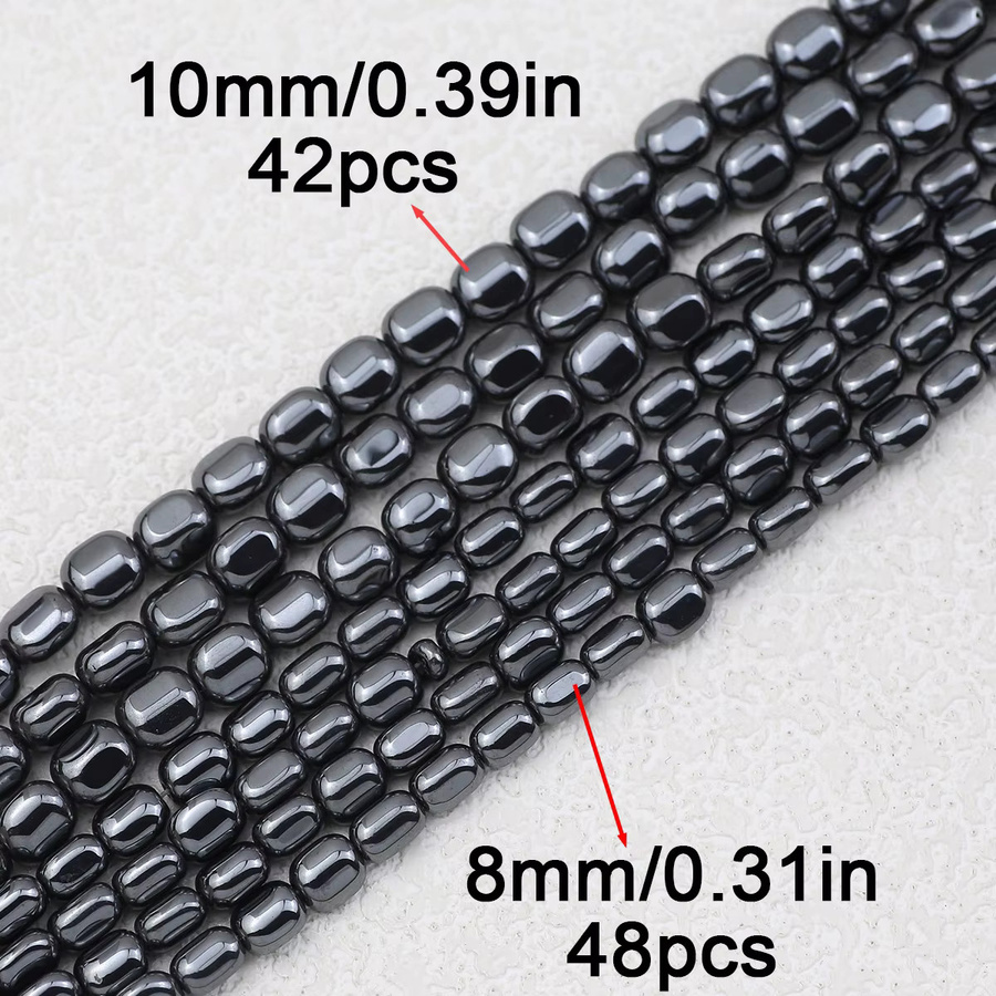 JHNBY Perlen Schwarz Hämatit, 8/10mm, Spacer, Charms, Armbänder - Bild 4