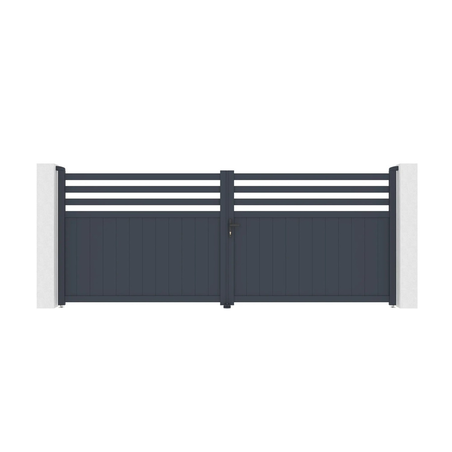 Casanoov Elektrisches Flügeltor Nevis aus Aluminium in Grau inklusive Ranger B150 Drehtorantrieb, B/H: 400 x 160 cm - Bild 2