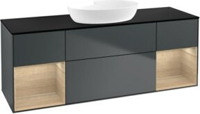 V&B Waschtischunterschrank Finion in Schwarz lackiert, Breite: 160 cm, Tiefe: 50,1 cm, Höhe: 50,1 cm - Bild 1