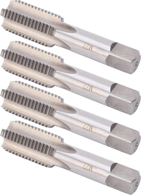 4er-Set M22 Handgewindebohrer aus legiertem Werkzeugstahl, geradengenutet, metrisch, Farbe: Silber - Bild 1