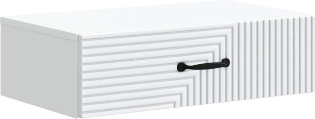 vidaXL Wandmontierter Beistelltisch in Weiß, Modernes Design für Wohnzimmer, Schlafzimmer oder Flur, B/T/H: 59 x 34,5 x 17 cm - Bild 1