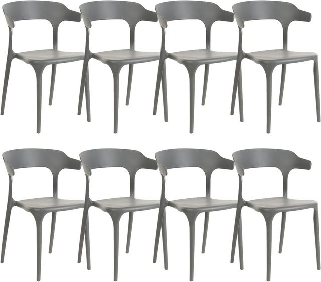Beliani Esszimmerstuhl modern in Grau B: 44 cm, T: 52 cm, H: 76 cm - Bild 1