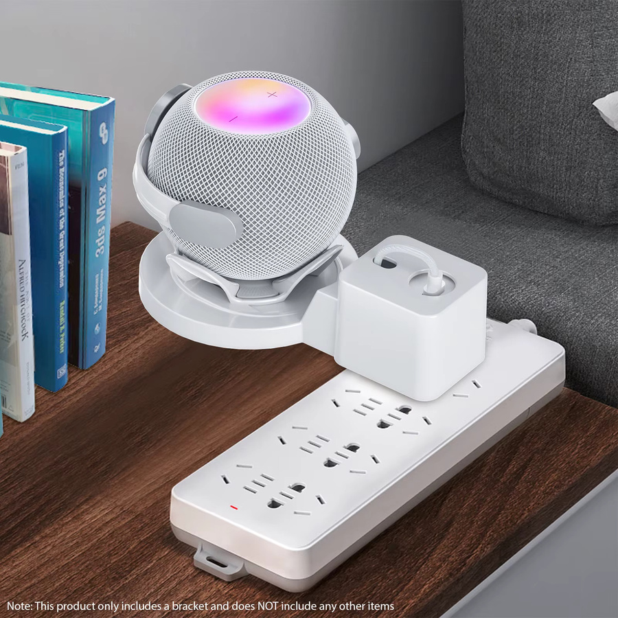 Wandmontierte Smart-Lautsprecherhalterung für HomePod Mini in Weiß mit Kabelmanagement - Bild 2