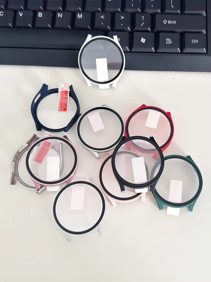Samsung Galaxy Watch Zubehör, Gehärtetes Glas + Hülle, Green 08 - Bild 3