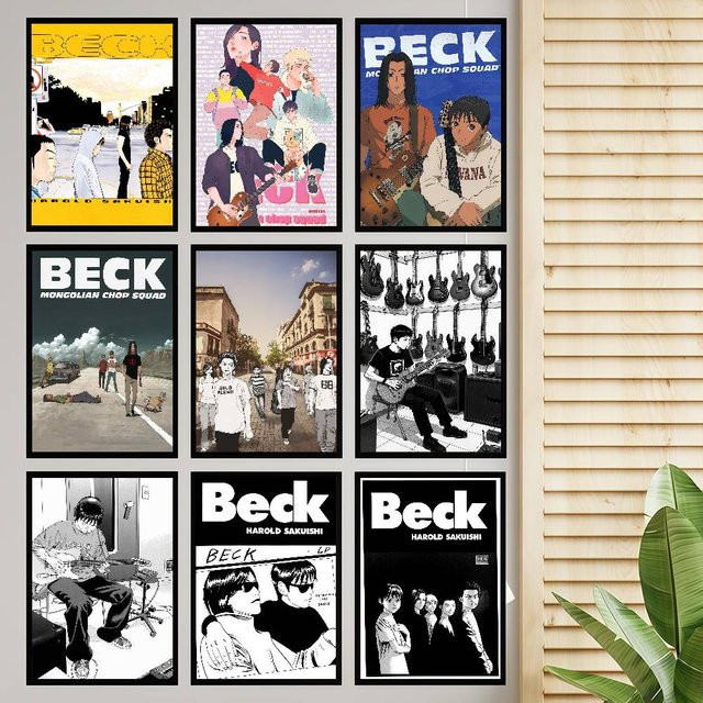 Beck Mongolian Chop Squad Anime Poster Retro Wandkunst mit Klebefläche in Mehrfarbig - Bild 1