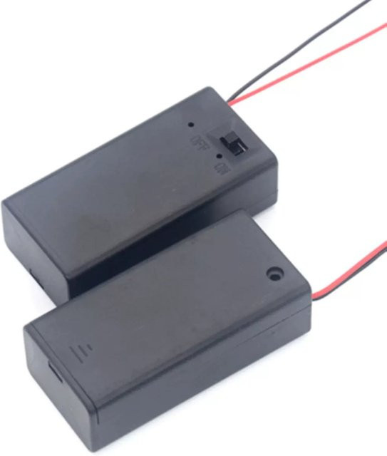 9V Batteriehalter mit EIN/AUS Schalter und Anschlusskabel in Schwarz für DIY Netzteil Adapter - Bild 1