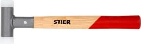 STIER Schonhammer mit Hickory-Stiel aus UPE/Nylon, Ø 30 mm, rückschlagfrei, mehrfarbig - Bild 1
