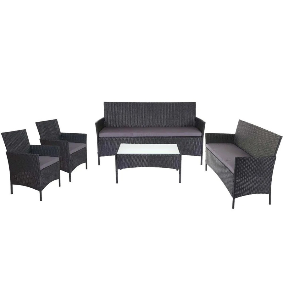 MCW Poly-Rattan Garten-Garnitur Hamar Lounge-Set in Anthrazit mit Sitzkissen - Bild 3