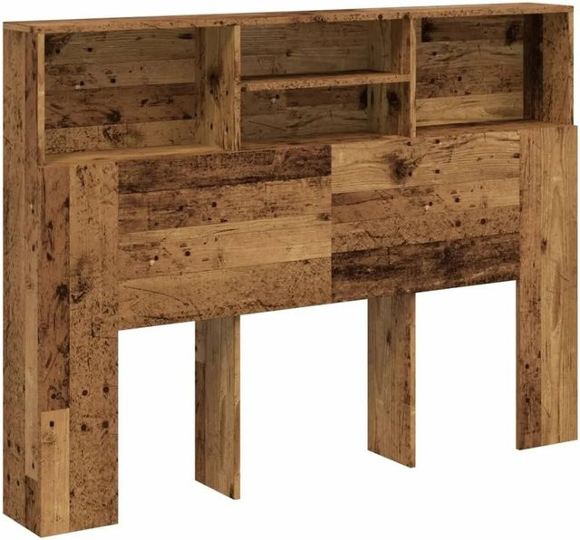 vidaXL Kopfteil mit Stauraum in Altholz-Optik, Braun, B/T/H: 140 x 19 x 103,5 cm - Bild 1