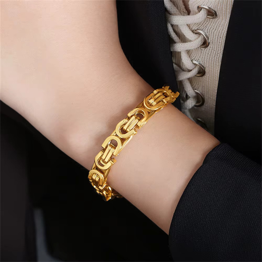MAGIC ZONE Armband, Edelstahl, Gold, Herren, 8mm - Bild 3