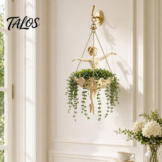 Talos home Garden Eleganter Hänge-Blumentopf mit Ballerina-Silhouette aus Harz für Sukkulenten und Rankpflanzen - Bild 6