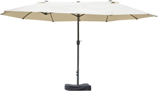 Outsunny Doppel-Sonnenschirm aus Aluminium und Polyester in Beige, B/H/L: 270 x 260 x 270 cm - Bild 1