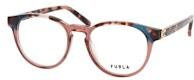 Furla VFU 993V Korrektionsbrille, Rund, Vollrand, Kunststoff, Damen, Brown Pink - Bild 1