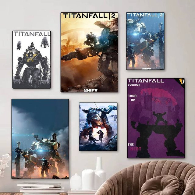 Rastar Titanfall 2 Vintage-Poster, selbstklebender Wandaufkleber aus Papier, Mehrfarbig - Bild 1