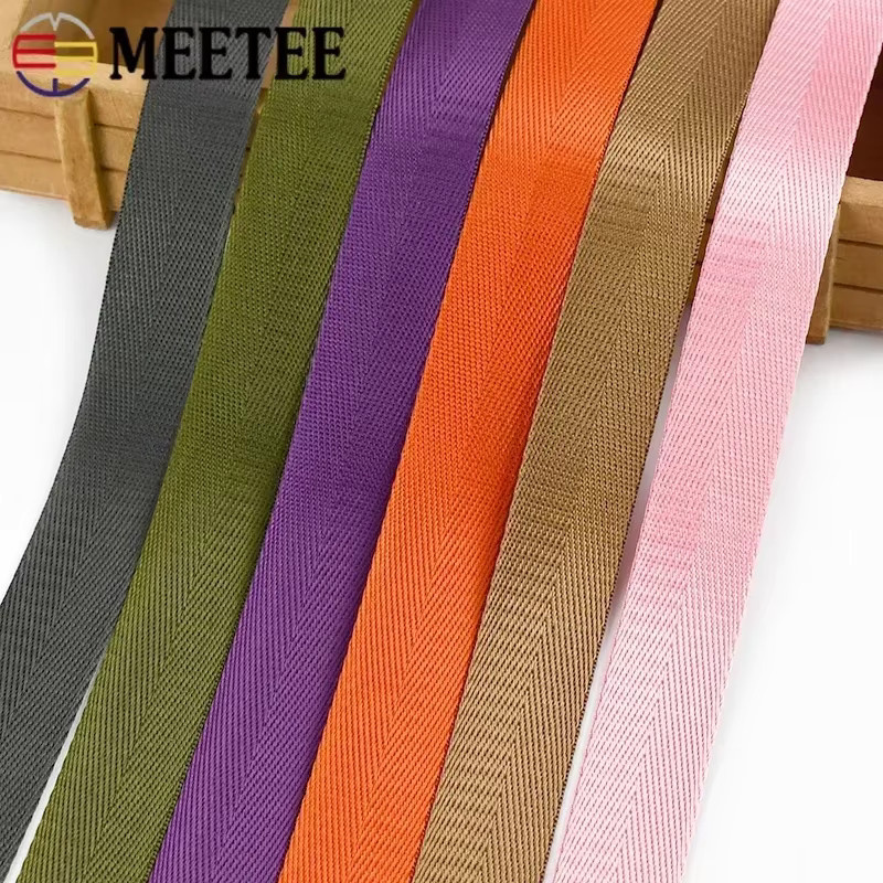 Meetee Nylon-Gurtband Set in Rot und Mehrfarbig, 10 Meter Länge, Breite: 20–50 mm, ideal als DIY-Nähzubehör für Taschen, Rucksäcke und Riemen - Bild 4