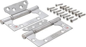 BGS Do it yourself Scharnier-Satz 80909 aus Edelstahl in Silber für platzsparenden Einbau, 2-tlg., Breite: 10 cm, Höhe: 5 cm - Bild 1