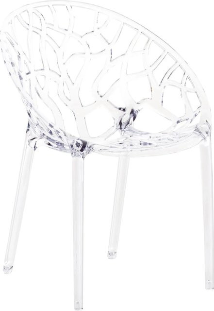 DELUKE Stapelstuhl DENVER aus Polycarbonat in Transparent, stapelbarer Esszimmerstuhl und Gartenstuhl, B/T/H: 59 x 60 x 80 cm - Bild 1