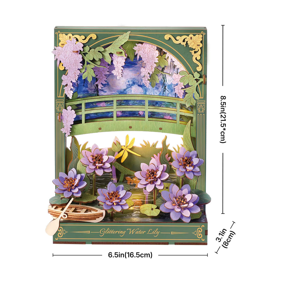 ROWOOD 3D-Holzpuzzle Sonnenblume mit LED-Licht als Blumenmodellbausatz zur Tischdekoration - Bild 2