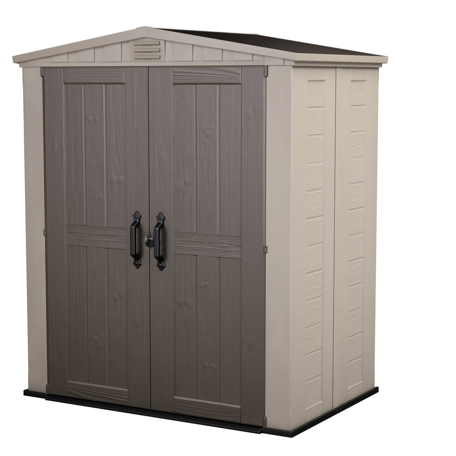 Keter Kunststoff-Gerätehaus Beige mit Giebeldach und Doppeltür, B/T/H: 178 x 114,5 x 208 cm - Bild 5