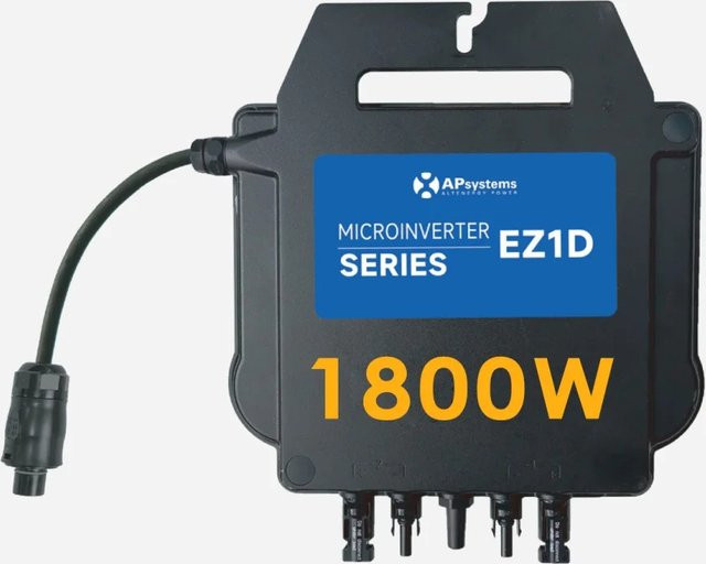 APsystems EZ1D 1800W Mikrowechselrichter in Schwarz mit WLAN und Bluetooth für Balkonkraftwerke - Bild 1