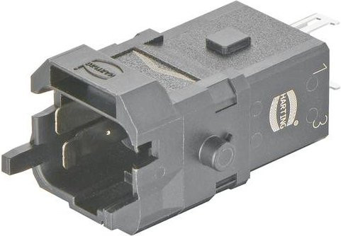 HARTING Stifteinsatz 09100033001 für 3 Crimpen in Schwarz aus Kunststoff - Bild 1