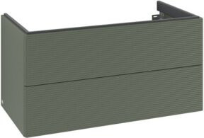V&B Waschtischunterschrank Antao mit Auszugbeleuchtung in Grau lackiert, B/T/H: 98,8 x 50,4 x 49,6 cm - Bild 1