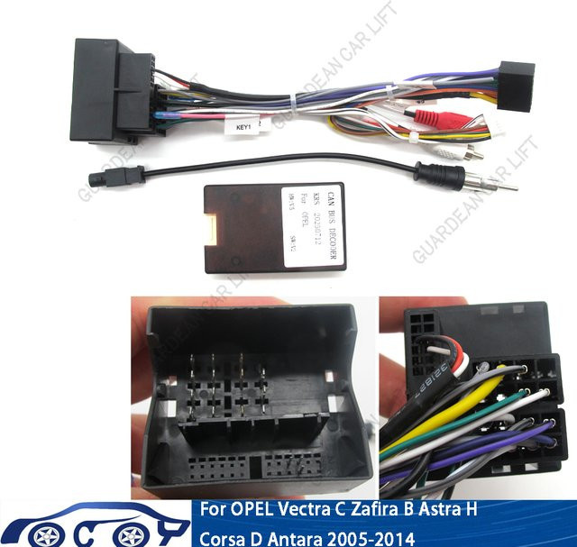 KARUISI 16-Pin Canbus-Box Decoder Kabelbaumadapter für Android-Radios, Schwarz, passend für Opel Vectra C, Zafira B, Astra H, Corsa D und Antara - Bild 1