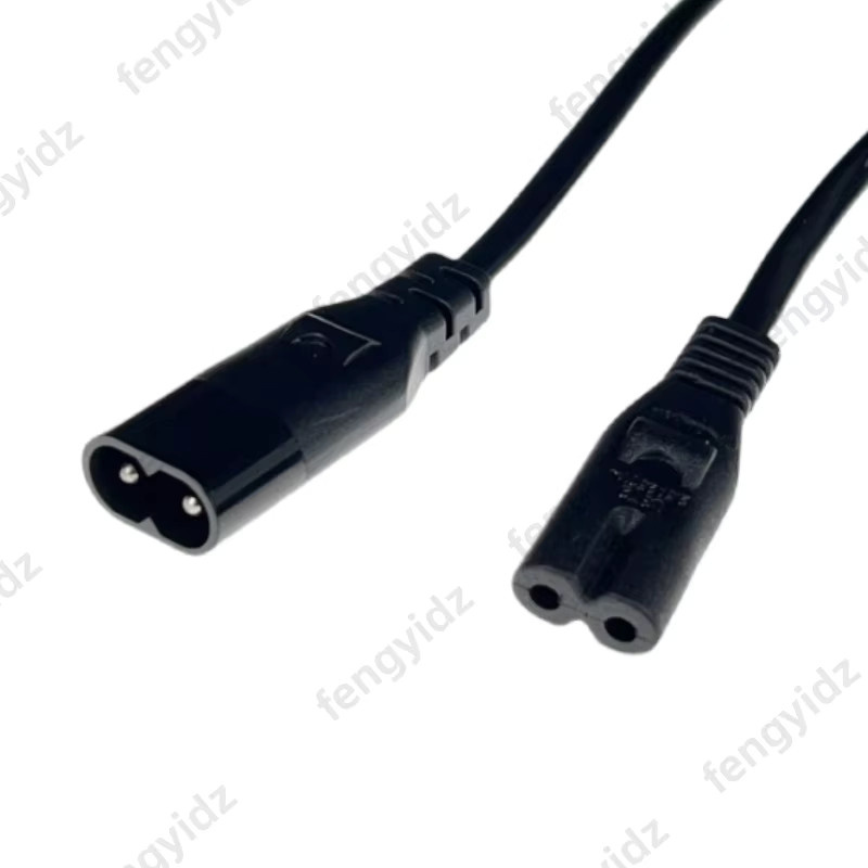 fengyidz C7/C8 Power Adapter Konverterkabel, IEC320 C7 Buchse auf C8 Stecker Verlängerungskabel, Schwarz, Länge: 1,8 m - Bild 3