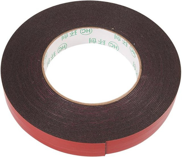 Houspace Doppelseitiges Klebeband mit rotem Liner, super klebrig und permanent, Breite: 2 cm, Länge: 10 m - Bild 1