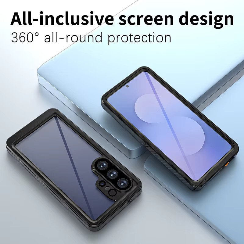 Wasserdichtes IP68 Aluminium-Gehäuse für Samsung Galaxy S26 S25 S24 S23 S22 Ultra Plus mit TPU-Schutz in Schwarz - Bild 4